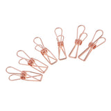 Maxbell Hollow Metal Long Tail Binder Clips Paper Clips 6 Pieces 5.3x2cm Rose gold
