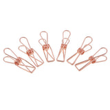 Maxbell Hollow Metal Long Tail Binder Clips Paper Clips 6 Pieces 5.3x2cm Rose gold