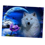 Maxbell Full Drill DIY 5D Diamond Painting Art Cross Stitch Kit 30x40cm White Wolf