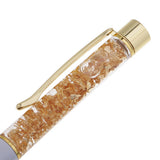 Maxbell Ballpoint Pen Rotating Gold foil Into Oil Metal Pen Gift for Friend White