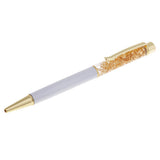 Maxbell Ballpoint Pen Rotating Gold foil Into Oil Metal Pen Gift for Friend White