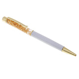 Maxbell Ballpoint Pen Rotating Gold foil Into Oil Metal Pen Gift for Friend White