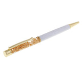 Maxbell Ballpoint Pen Rotating Gold foil Into Oil Metal Pen Gift for Friend White