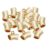 Max 50Pcs Tubular Large Hole Beads Necklace Pendant for Making Jewelry Gold