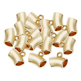 Max 50Pcs Tubular Large Hole Beads Necklace Pendant for Making Jewelry Gold