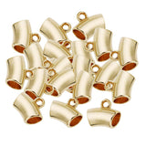 Max 50Pcs Tubular Large Hole Beads Necklace Pendant for Making Jewelry Gold