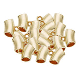 Max 50Pcs Tubular Large Hole Beads Necklace Pendant for Making Jewelry Gold