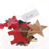 Max 9 Pieces Glitter Santa Xmas Tree Fabric Embellishment DIY Hair Accessories