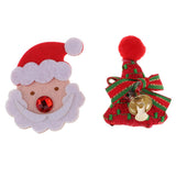 Max 9 Pieces Glitter Santa Xmas Tree Fabric Embellishment DIY Hair Accessories
