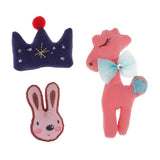 Max Cotton Animals Crown Embellishments for DIY Hair Accessories 3 Pieces A