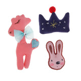 Max Cotton Animals Crown Embellishments for DIY Hair Accessories 3 Pieces A
