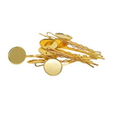 Max 10 Pieces Hairpin Hair Clips Hairpin Base Setting Cabochon Cameo Tray gold