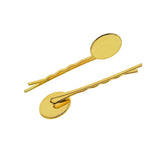 Max 10 Pieces Hairpin Hair Clips Hairpin Base Setting Cabochon Cameo Tray gold