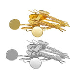 Max 10 Pieces Hairpin Hair Clips Hairpin Base Setting Cabochon Cameo Tray gold