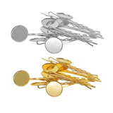 Max 10 Pieces Hairpin Hair Clips Hairpin Base Setting Cabochon Cameo Tray gold