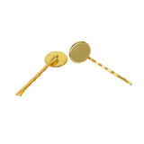 Max 10 Pieces Hairpin Hair Clips Hairpin Base Setting Cabochon Cameo Tray gold