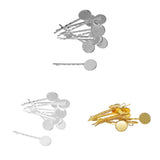 Max 10 Pieces Hairpin Hair Clips Hairpin Base Setting Cabochon Cameo Tray gold