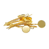 Max 10 Pieces Hairpin Hair Clips Hairpin Base Setting Cabochon Cameo Tray gold
