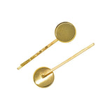 Max 10 Pieces Hairpin Hair Clips Hairpin Base Setting Cabochon Cameo Tray gold