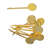 Max 10 Pieces Hairpin Hair Clips Hairpin Base Setting Cabochon Cameo Tray gold