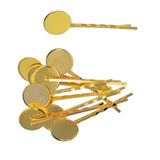 Max 10 Pieces Hairpin Hair Clips Hairpin Base Setting Cabochon Cameo Tray gold