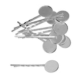 Max 10 Pieces Hairpin Hair Clips Hairpin Base Setting Cabochon Cameo Tray silver