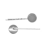 Max 10 Pieces Hairpin Hair Clips Hairpin Base Setting Cabochon Cameo Tray silver