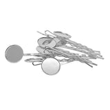 Max 10 Pieces Hairpin Hair Clips Hairpin Base Setting Cabochon Cameo Tray silver