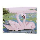 Maxbell DIY Paint By Numbers Kit Canvas Oil Painting Art Crafts  Swan