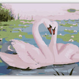 Maxbell DIY Paint By Numbers Kit Canvas Oil Painting Art Crafts  Swan