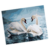 Maxbell DIY Paint By Numbers Kit Canvas Oil Painting Art Crafts  Two Swans
