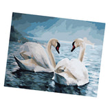 Maxbell DIY Paint By Numbers Kit Canvas Oil Painting Art Crafts  Two Swans