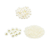 Maxbell Round Plastic Pearl Spacer Loose Beads for DIY Craft Beige 1000 Pieces 3mm