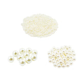 Maxbell Round Plastic Pearl Spacer Loose Beads for DIY Craft Beige 1000 Pieces 3mm