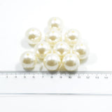 Maxbell Round Plastic Pearl Spacer Loose Beads for DIY Craft Beige 10 Pieces 20mm