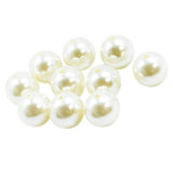 Maxbell Round Plastic Pearl Spacer Loose Beads for DIY Craft Beige 10 Pieces 20mm
