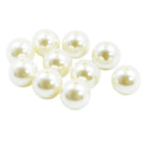 Maxbell Round Plastic Pearl Spacer Loose Beads for DIY Craft Beige 10 Pieces 20mm