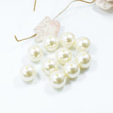 Maxbell Round Plastic Pearl Spacer Loose Beads for DIY Craft Beige 10 Pieces 20mm