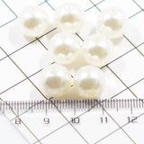 Maxbell Round Plastic Pearl Spacer Loose Beads for DIY Craft Beige 50 Pieces 12mm