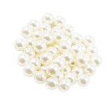 Maxbell Round Plastic Pearl Spacer Loose Beads for DIY Craft Beige 50 Pieces 12mm