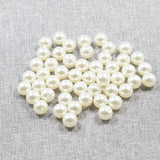 Maxbell Round Plastic Pearl Spacer Loose Beads for DIY Craft Beige 50 Pieces 12mm
