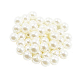 Maxbell Round Plastic Pearl Spacer Loose Beads for DIY Craft Beige 50 Pieces 12mm