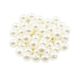 Maxbell Round Plastic Pearl Spacer Loose Beads for DIY Craft Beige 50 Pieces 12mm