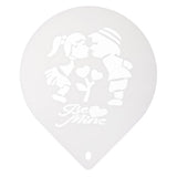 Maxbell 10 Inch Patterned Cake Stencil Printing Template Bake Mold white Kids Kiss