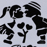 Maxbell 10 Inch Patterned Cake Stencil Printing Template Bake Mold white Kids Kiss