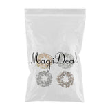 Maxbell 4 Pieces Alloy Rhinestone Flatback Buttons for DIY Craft Garland 4.2x4.3cm
