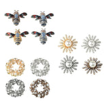 Maxbell 4 Pieces Alloy Rhinestone Flatback Buttons for DIY Craft Garland 4.2x4.3cm