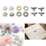 Maxbell 4 Pieces Alloy Rhinestone Flatback Buttons for DIY Craft Garland 4.2x4.3cm