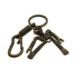 Maxbell Skeleton Pendant Spring Coil Snap Hook Carabiner Keychains Keyring bronze