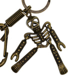 Maxbell Skeleton Pendant Spring Coil Snap Hook Carabiner Keychains Keyring bronze